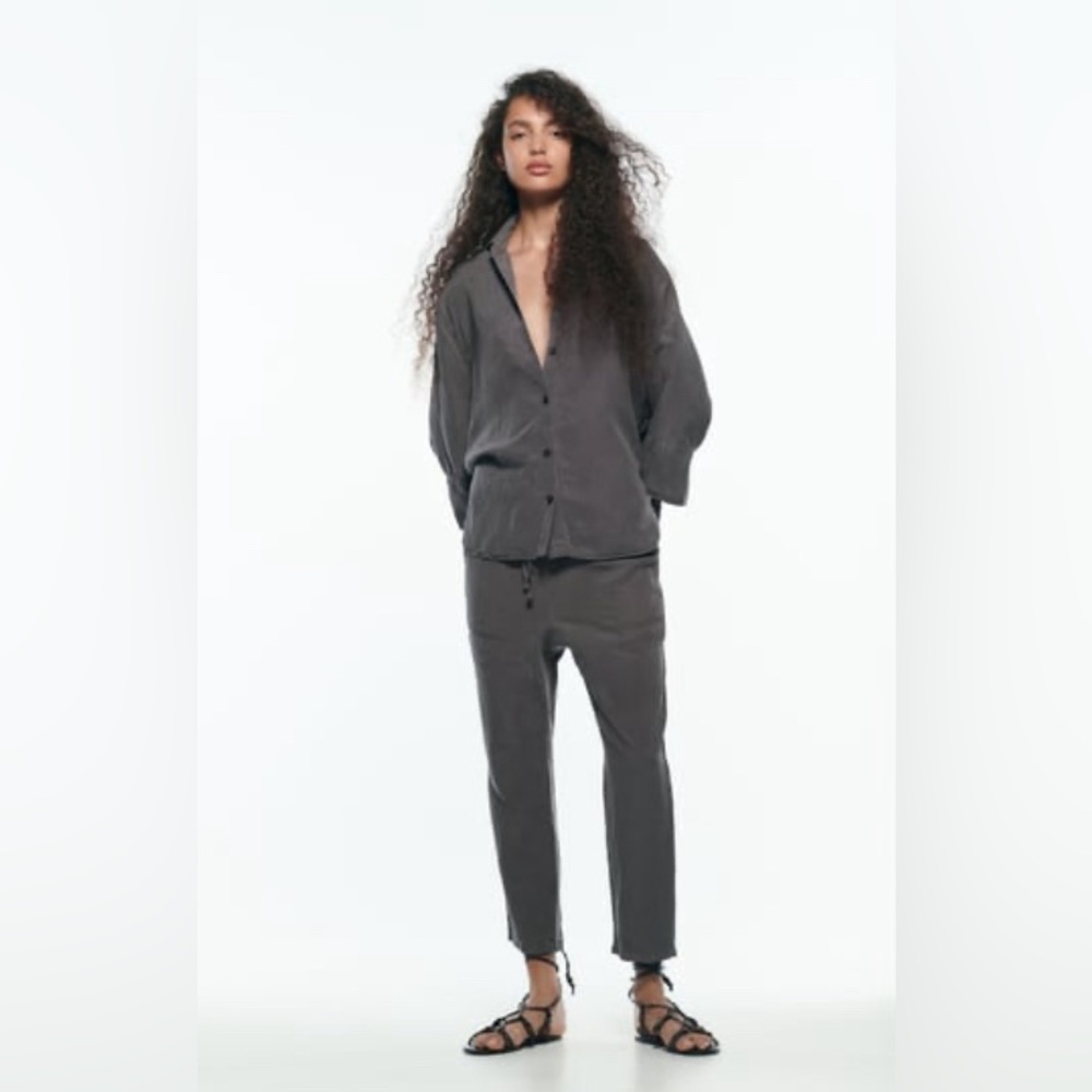 Zara Linen Blend Slouchy Set XL